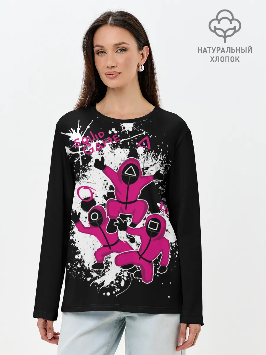 Лонгслив женский. Хлопок / Squid game: firework