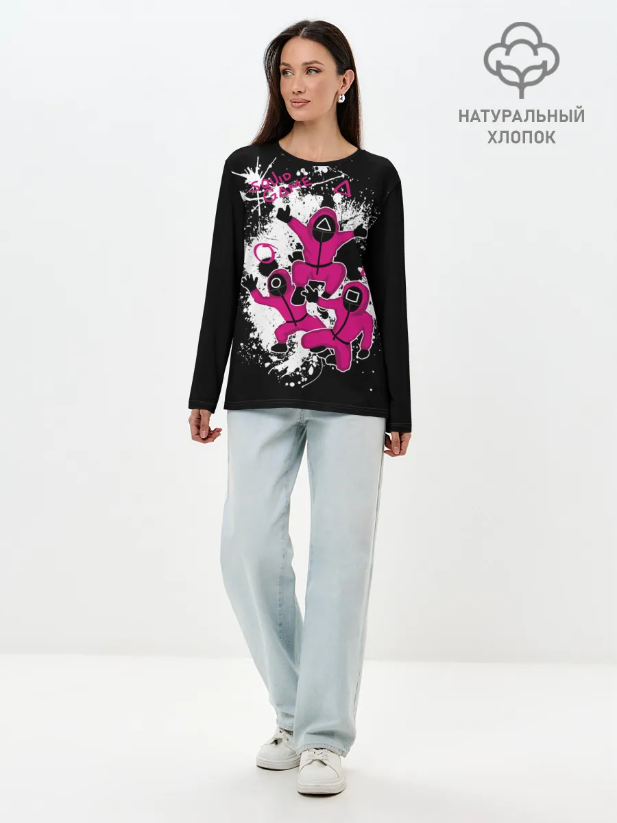 Лонгслив женский. Хлопок / Squid game: firework