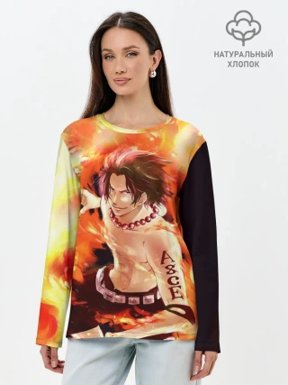 Лонгслив женский. Хлопок / ONE PIECE ASCE HERO