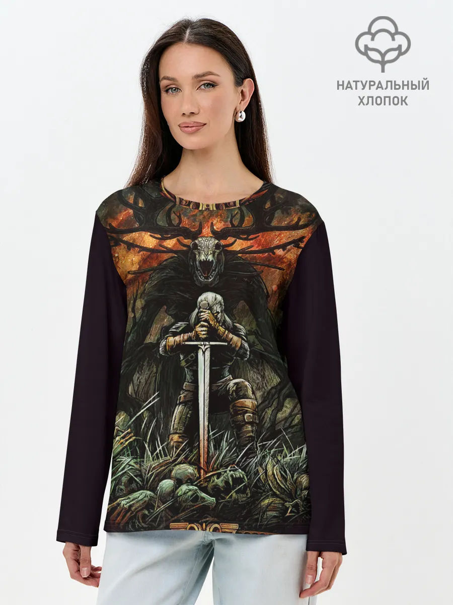 Лонгслив женский. Хлопок / ВЕДЬМАК И МОНСТР