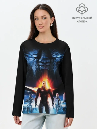 Лонгслив женский. Хлопок / MASS EFFECT N7 КАПИТАН ШЕПАРД