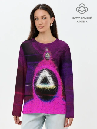 Лонгслив женский. Хлопок / Squid game glitch