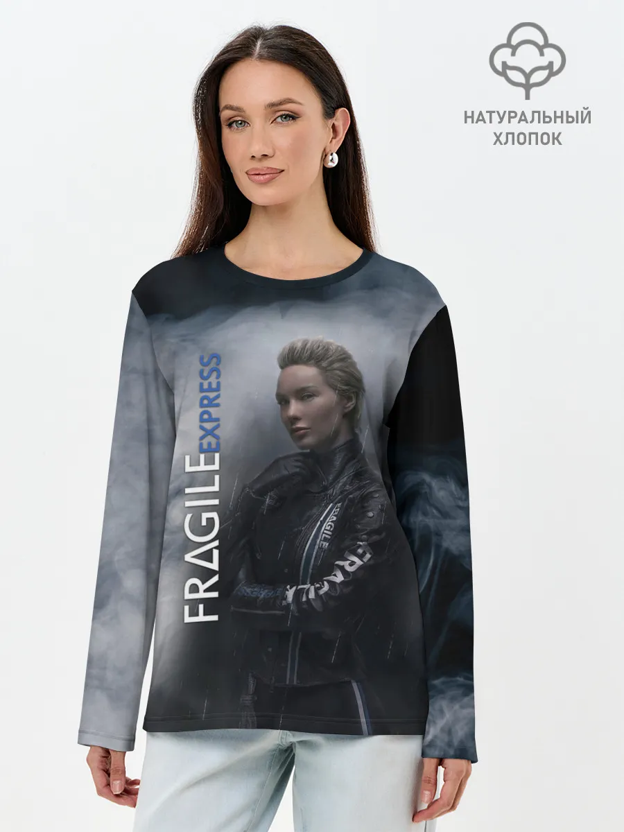 Лонгслив женский. Хлопок / DEATH STRANDING FRAGILE EXPRESS