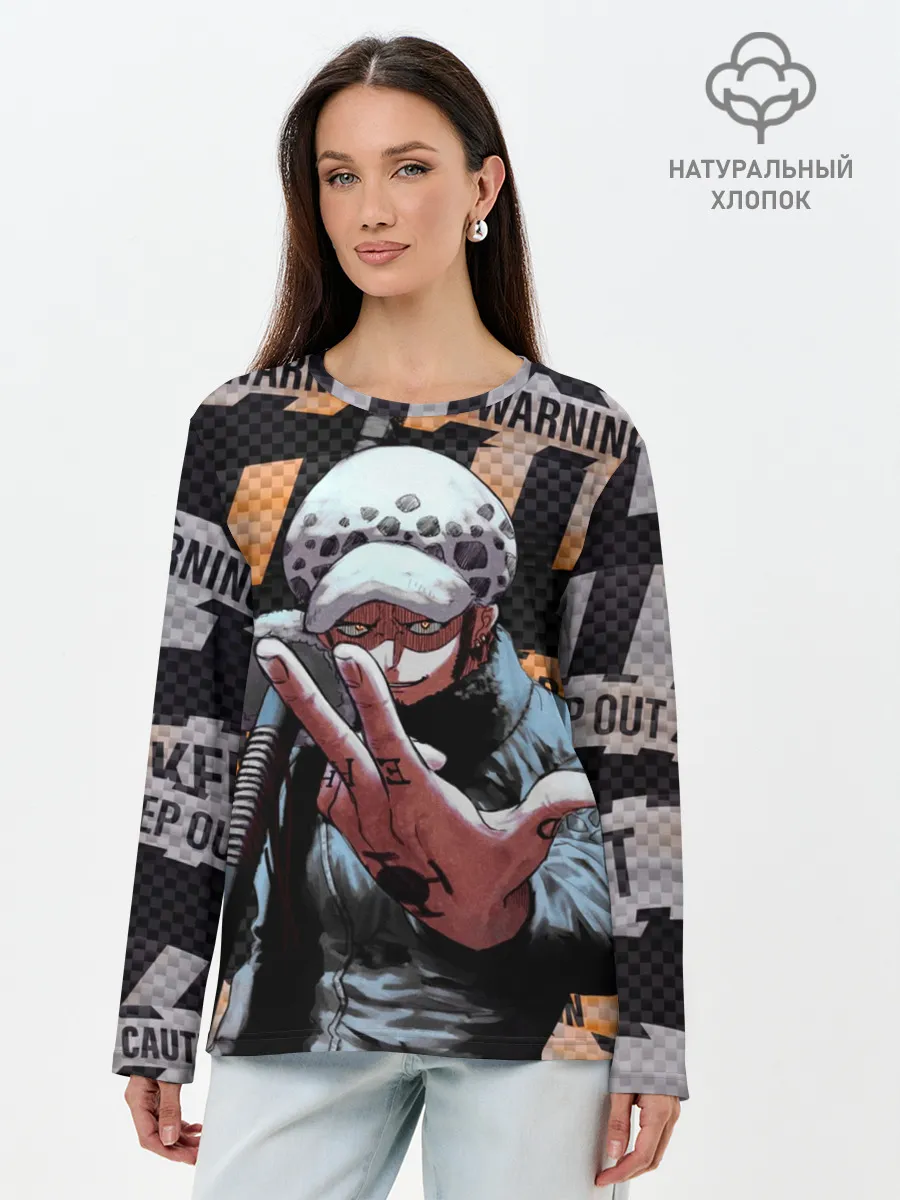 Лонгслив женский. Хлопок / Трафальгар Ло особо опасен