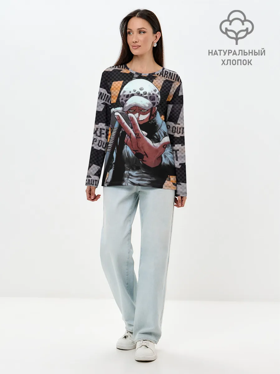 Лонгслив женский. Хлопок / Трафальгар Ло особо опасен