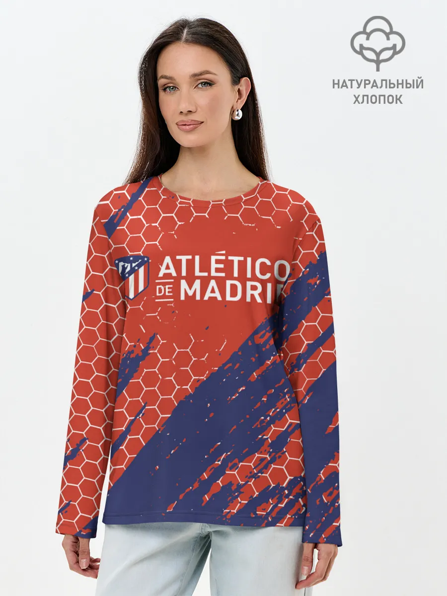 Лонгслив женский. Хлопок / Atletico Madrid: Football Club.