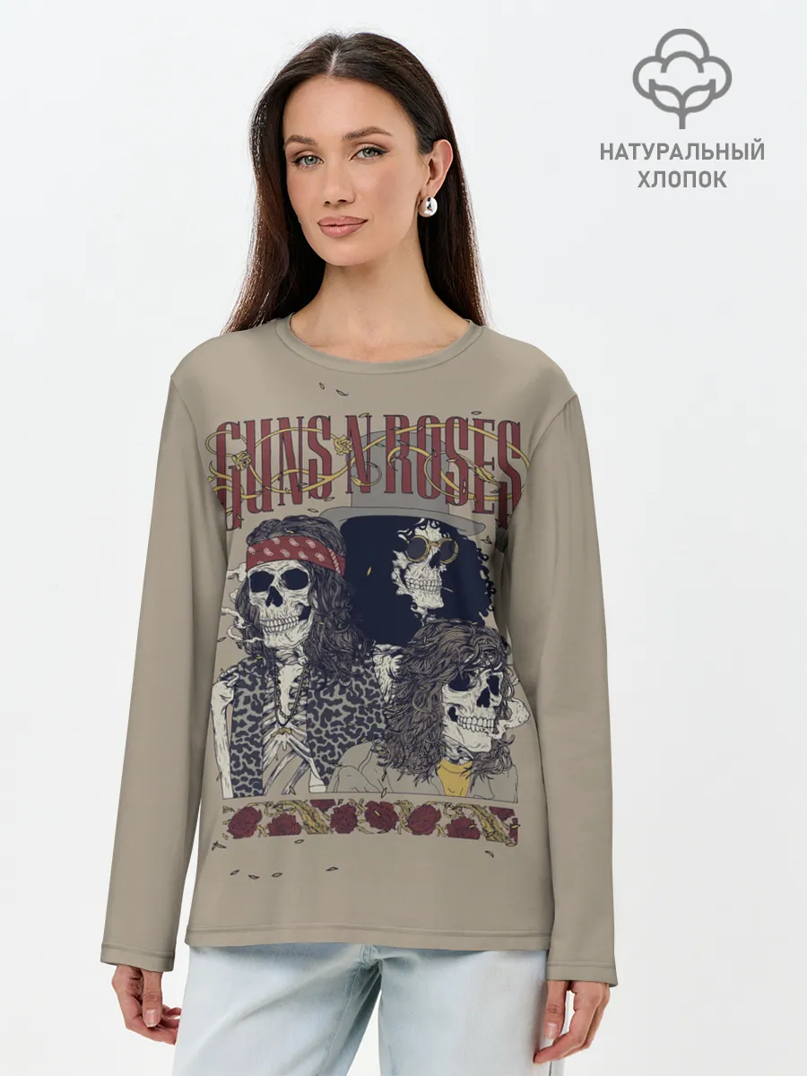 Лонгслив женский. Хлопок / GNR Skeletons