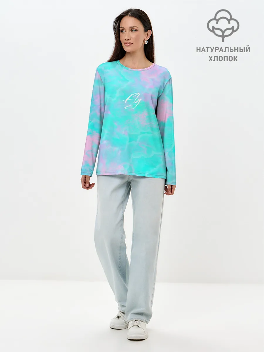 Лонгслив женский. Хлопок / sky dream|fly