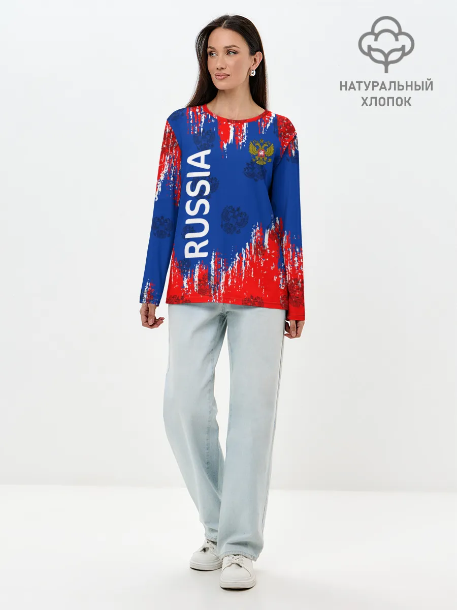 Лонгслив женский. Хлопок / Патриот России. Я Русский!