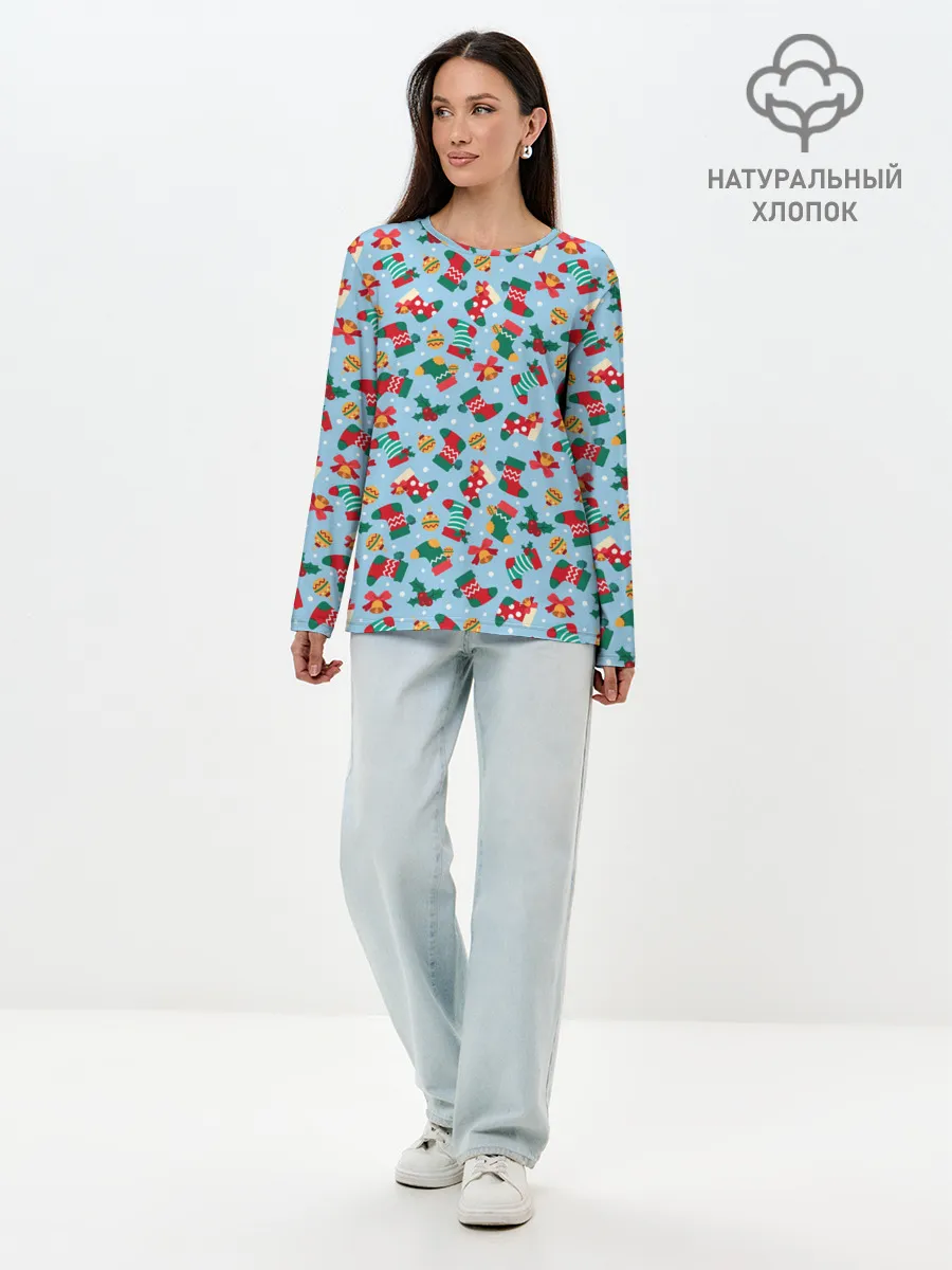 Лонгслив женский. Хлопок / Christmas Background