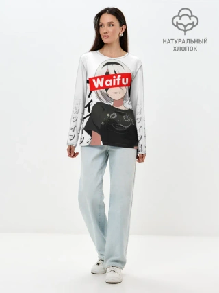 Лонгслив женский. Хлопок / Waifu - 2B Nier