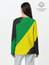 Лонгслив женский. Хлопок / JDM GREEN YELLOW LOGO
