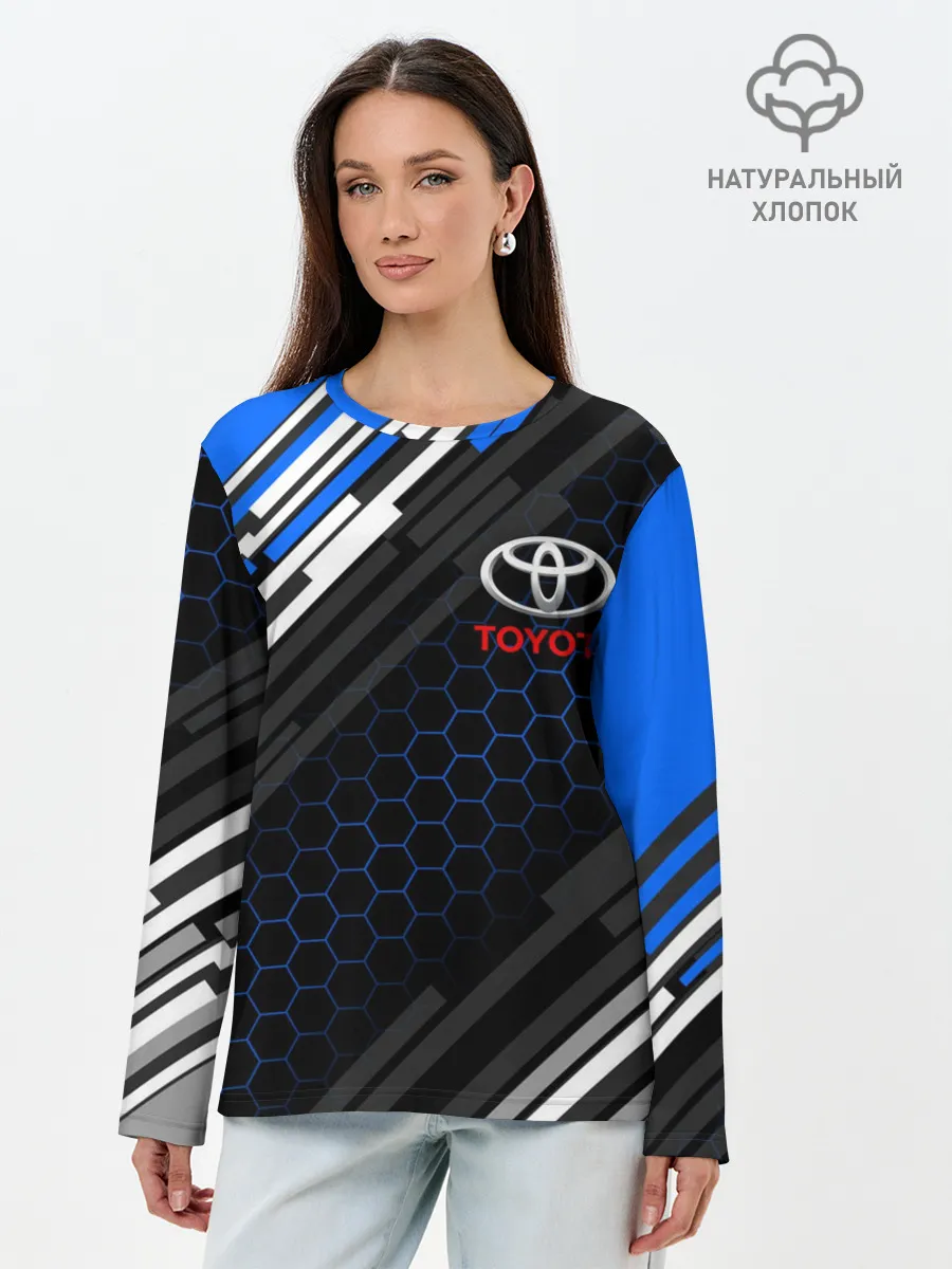 Лонгслив женский. Хлопок / TOYOTA SPORT / ЛИНИИ / LINES