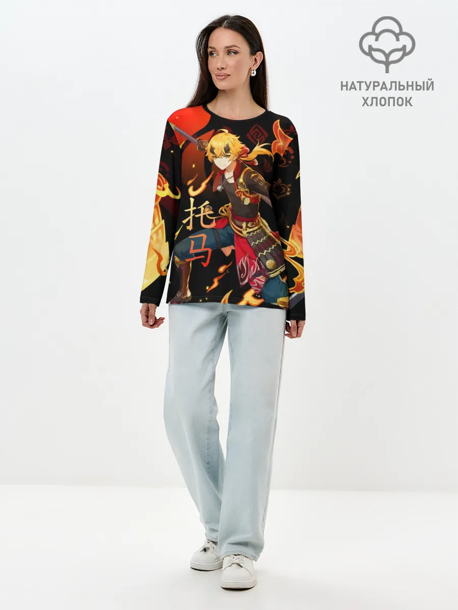 Лонгслив женский. Хлопок / Геншин импакт: Тома