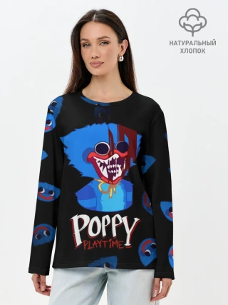 Лонгслив женский. Хлопок / Huggy Wuggy PP