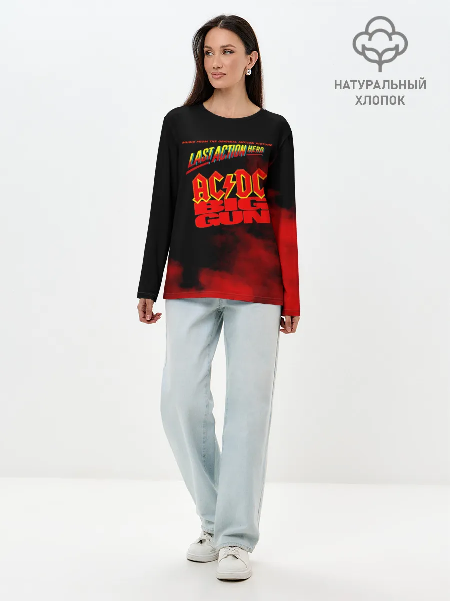 Лонгслив женский. Хлопок / AC/DC - BIG GUN