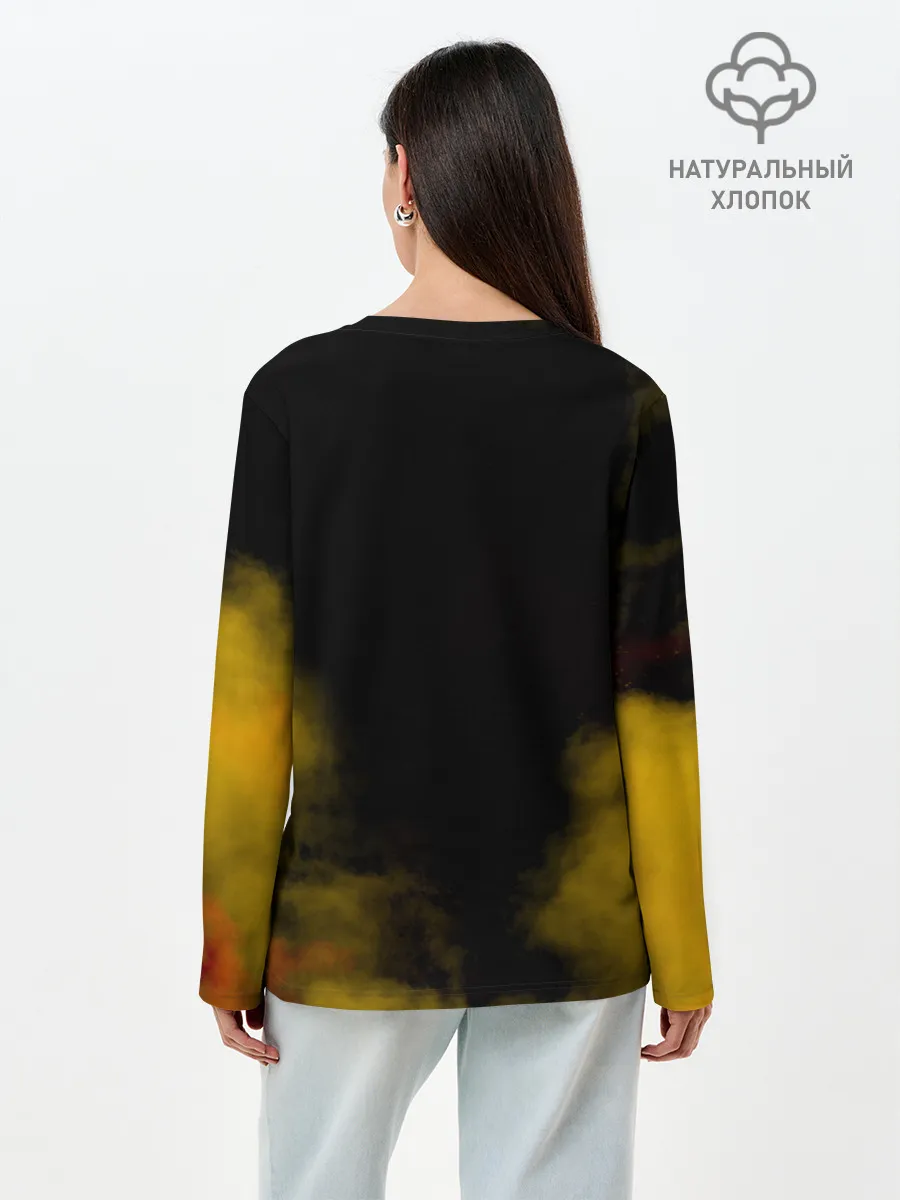 Лонгслив женский. Хлопок / Карикатура Ангус Янг - AC/DC