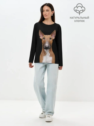 Лонгслив женский. Хлопок / Строгий смелый взгляд