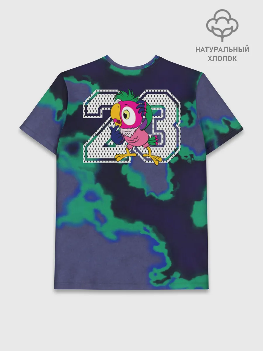 Мужская базовая футболка хлопок / Попугай Кеша Violet