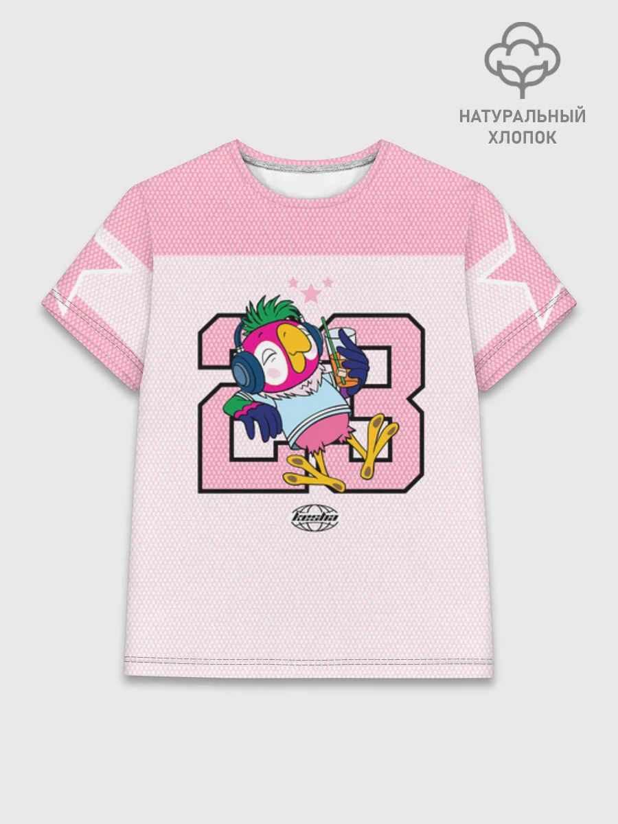 Женская базовая футболка хлопок / Попугай Кеша Pink
