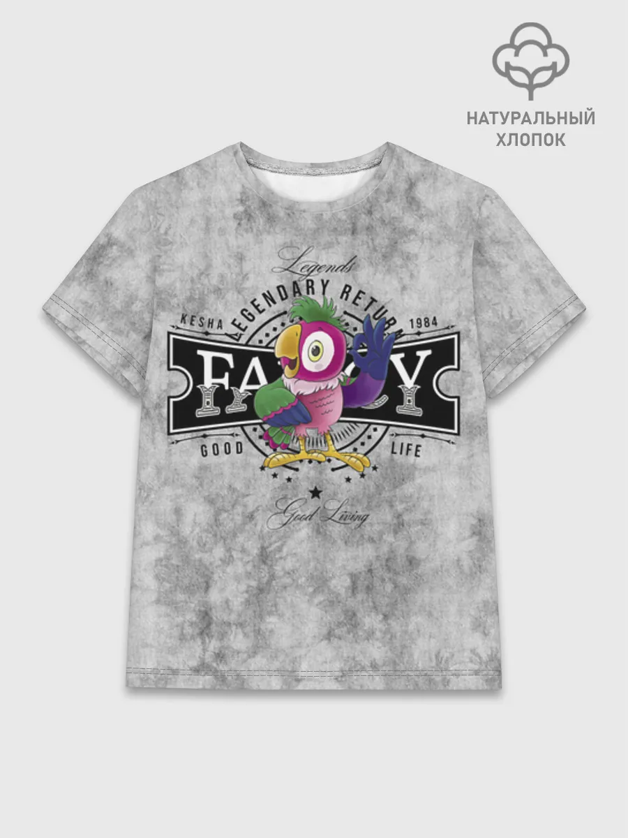 Женская базовая футболка хлопок / Попугай Кеша Grey