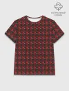 Женская базовая футболка хлопок / Красный паттерн
