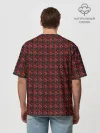 Мужская футболка оверсайз хлопок / Красный паттерн