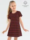 Детское платье хлопок / Красный паттерн