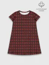 Детское платье хлопок / Красный паттерн