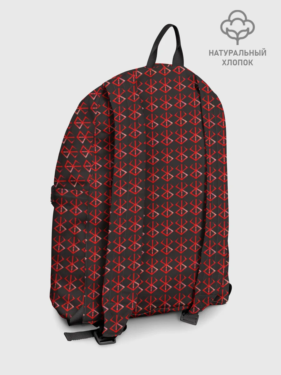 Рюкзак взрослый джинсовый / Красный паттерн