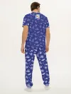 Мужская пижама с брюками / Мужская пижама дизайн P032_WolfyBlue