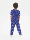 Детская пижама с брюками хлопок / Детская пижама дизайн P032_WolfyBlue