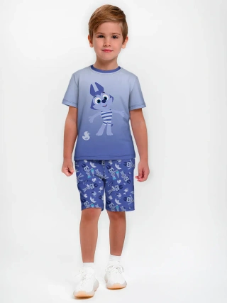 Детская пижама с шортами / P032_WolfyFlat