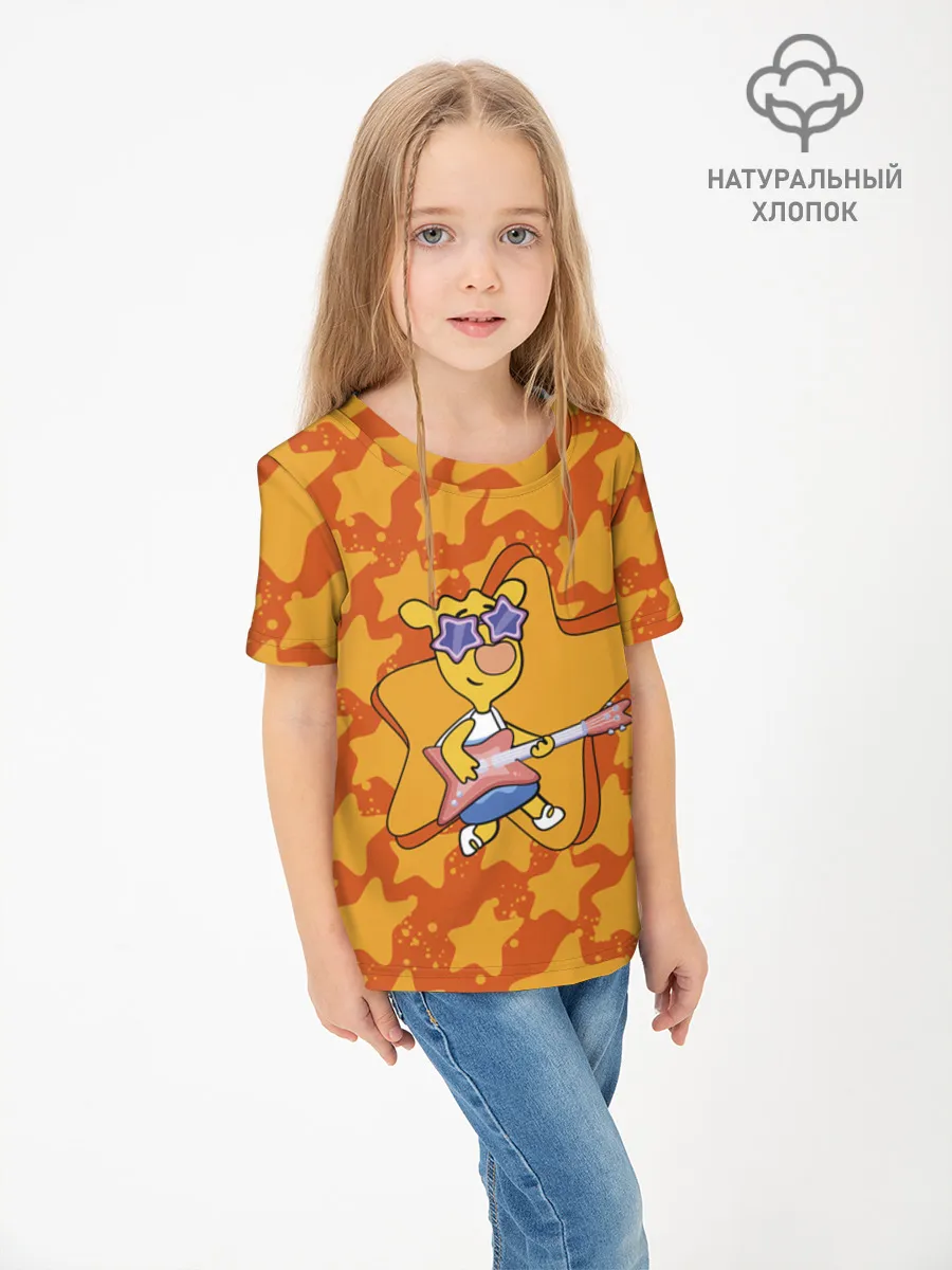 Детская футболка хлопок / Оранжевая корова Orange