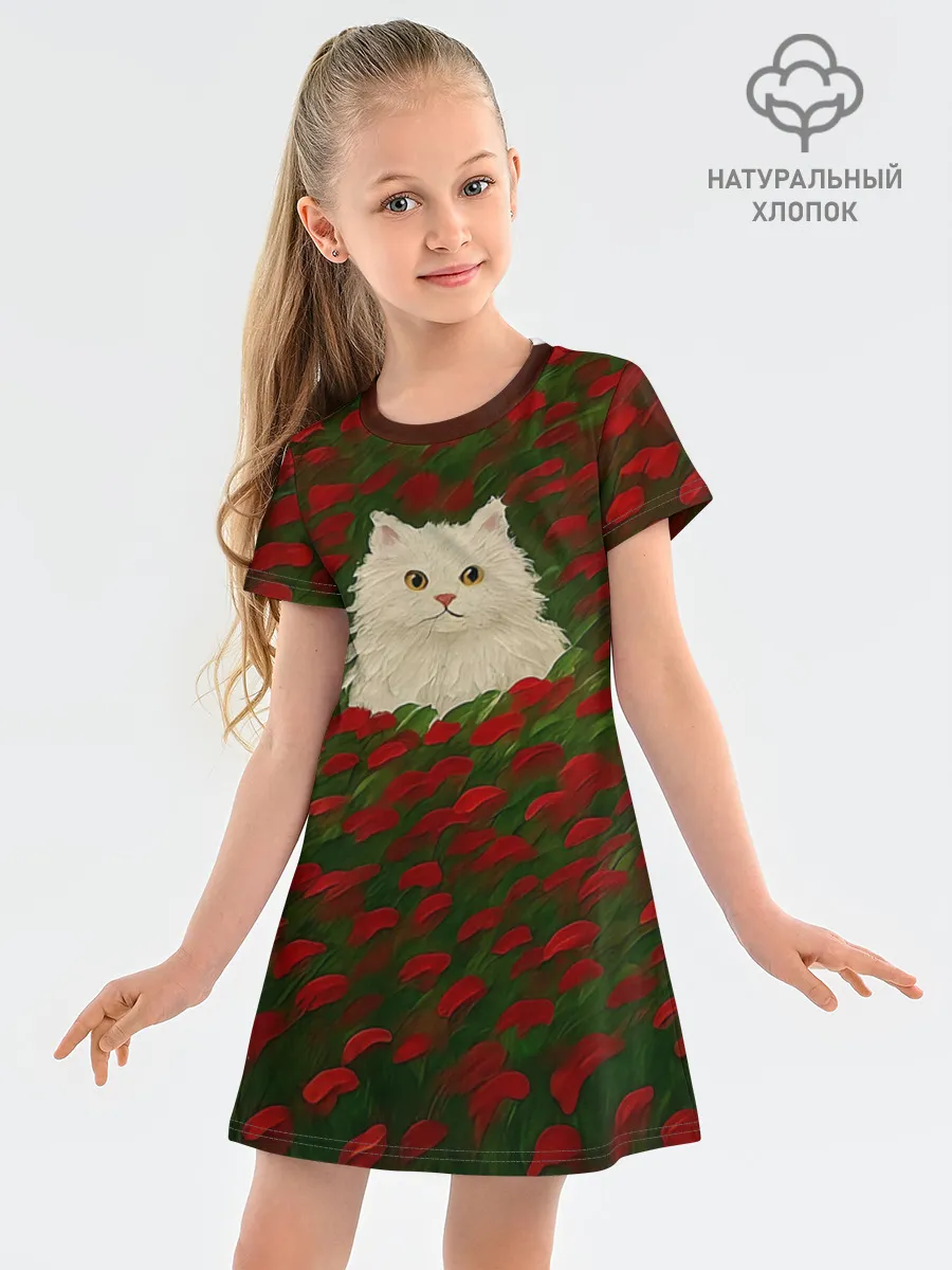 Детское платье хлопок / CatRedGreen