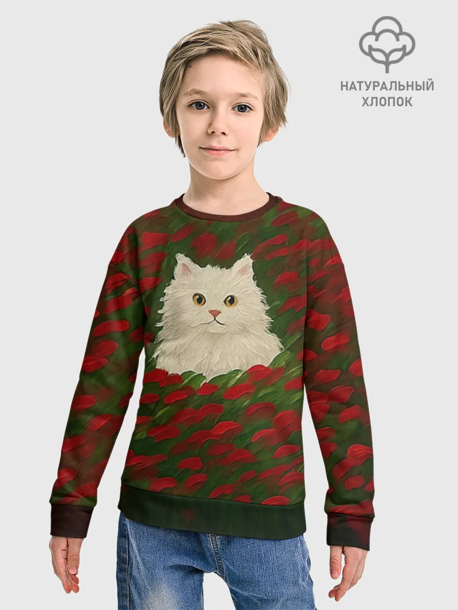 Детский свитшот хлопок / CatRedGreen