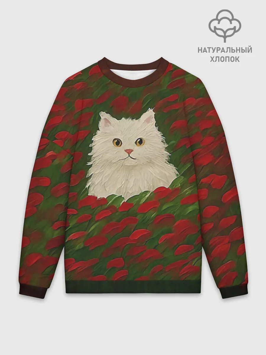 Мужской свитшот оверсайз хлопок / CatRedGreen