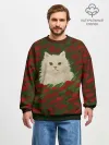 Мужской свитшот оверсайз хлопок / CatRedGreen
