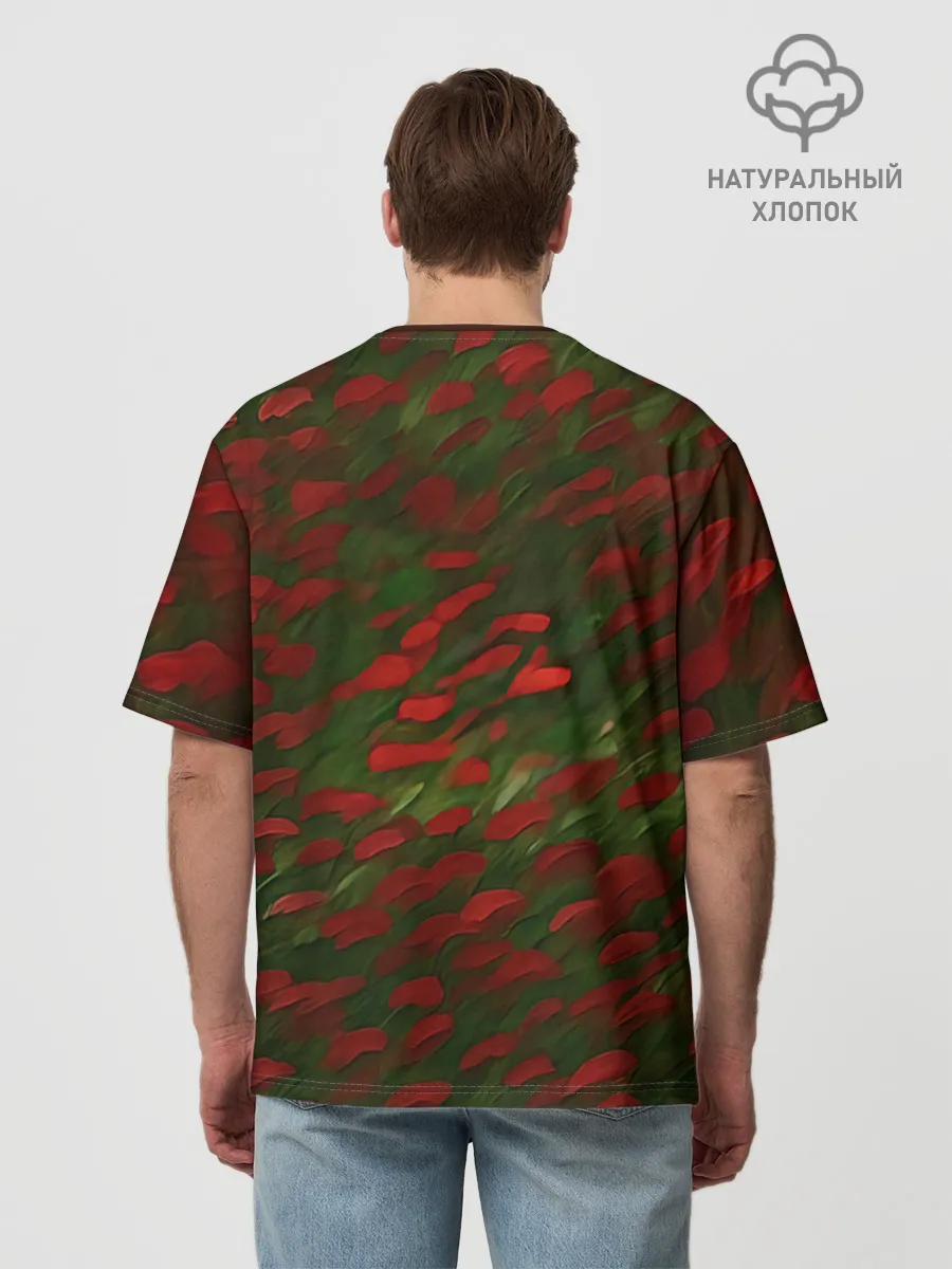 Футболка Мужская оверсайз премиум / CatRedGreen