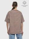 Женская футболка оверсайз хлопок / Полоска Ретро brown