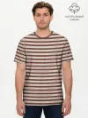 Мужская базовая футболка хлопок / Полоска Ретро brown