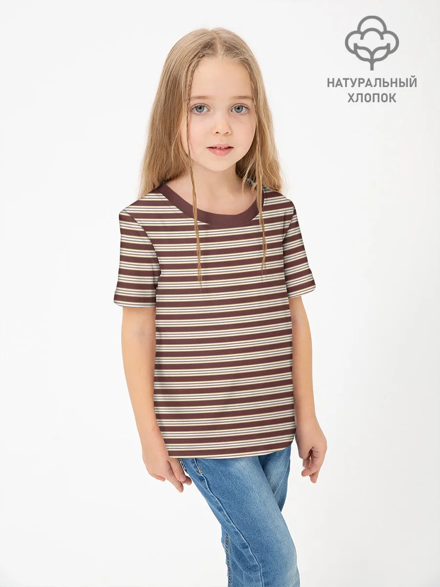 Детская футболка хлопок / Полоска Ретро brown