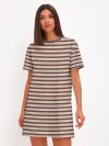 Женское платье хлопок / Полоска Ретро brown