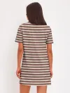 Женское платье хлопок / Полоска Ретро brown