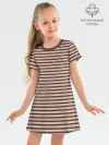 Детское платье хлопок / Полоска Ретро brown