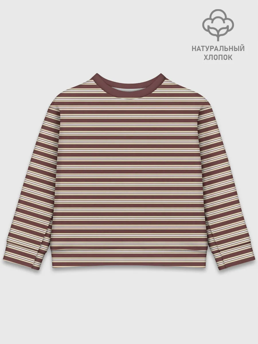 Детский свитшот хлопок / Полоска Ретро brown