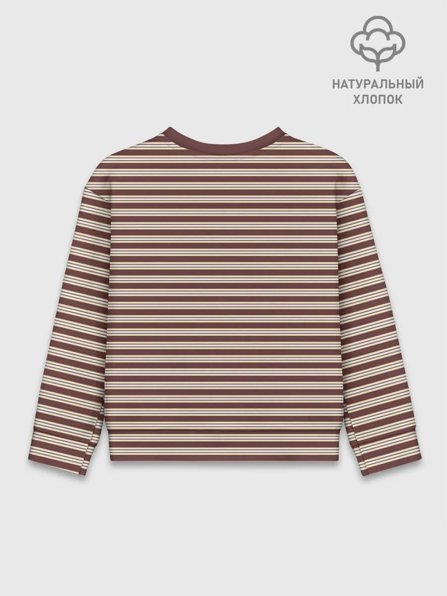 Детский свитшот хлопок / Полоска Ретро brown