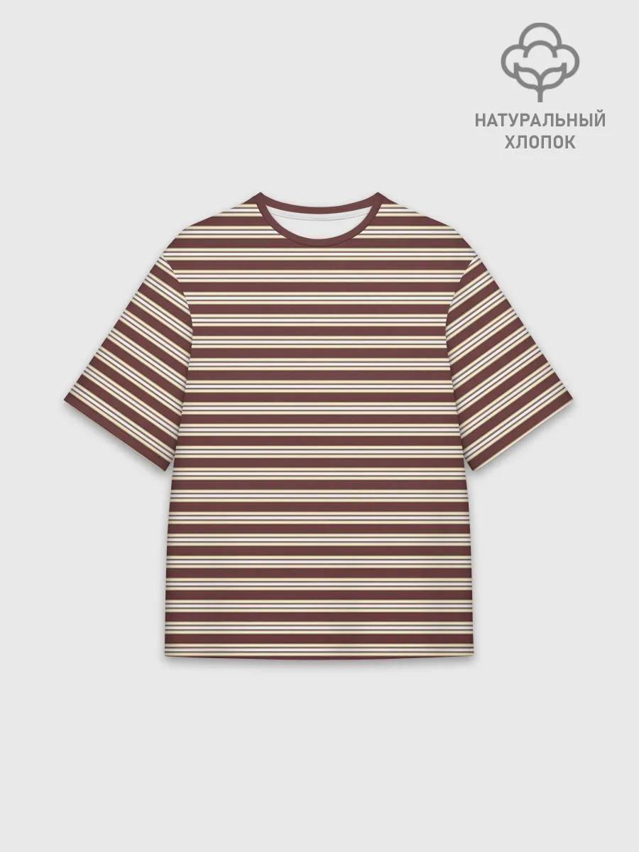 Футболка Мужская оверсайз премиум / Полоска Ретро brown