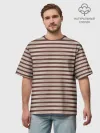 Футболка Мужская оверсайз премиум / Полоска Ретро brown