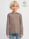 Детский лонгслив хлопок / Полоска Ретро brown
